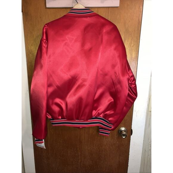 Vtg 90s Chicago Bulls Red Satin Jacket Swingster USA Made NWT Deadstock Men’s XL - Picture 10 of 16